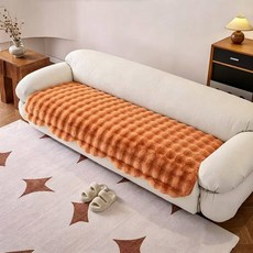 1PC 웨이브 스트라이프 소파 커버 단색 두꺼운 플러시 타월 미끄럼 방지 거실용 매트, F 90x70cm 1pc, 1개