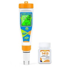 실내 식물 재배를 위한 대형 디스플레이가 있는 1pH EC TDS 온도 테스트기에 물 디지털 EC용 CIZTADA pH 미터 및 수경 재배용 PPM DWC 설정 에어로포닉 풀 수족, EC Meter with Calibration Flui, 1개