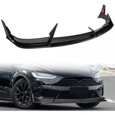 스테이튠 5개 세트 ABS STP 스타일 전면 범퍼 립 스포일러 스플리터 바디 키트 20222025 테슬라 모델 X 호환 외장 액세서리 (도장된 검정색), 페인티드 블랙