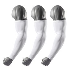 롱커버 빅사이즈 특대 심리스 팔토시, 3개, 화이트 3개, 화이트