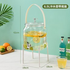 嗨購 夏季冷水壺家用方形大容量帶龍頭果汁飲料桶冰箱帶手提可樂桶, 冷水壺【6.5L】帶, 1個