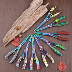 尖嘴直型路亞鉗 摘鉤鉗 多功能釣魚退鉤剪 鈦鋼釣魚鉗 開極小環 剪線 解鉤 不鏽鋼 防鏽 微型 路亞環 岸拋, 鍍鈦鷹嘴藍黑直嘴鉗【總長約17cm】,牛津袋+丟失繩, 1個