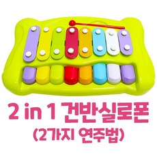 [캐스B] 2 in 1 8음계 건반실로폰 어린이집 유치원 음악 교구, 1개