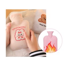 하루행복 보온물주머니 물주머니핫팩 온수찜질기 허리찜질기, 화이트마우스, 2개