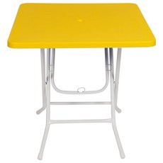 지오리빙 접이식 플라스틱 사각 테이블, 옐로우
