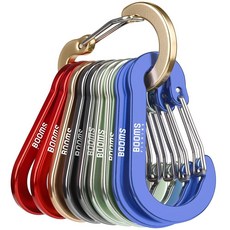 Booms Fishing CC5 다용도 카라비너 클립 10팩 5.8cm(2.3인치) 소형 카라비너 클립 미니 키체인 카라비너 클립 알루미늄 D 링 카라비너 라이트 그린, 2.3", 멀티 컬러 #3