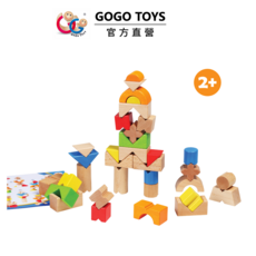 GOGO TOYS立體益智積木組34塊 激發創造力 訓練手眼協調 安全無毒, 彩色, 1套