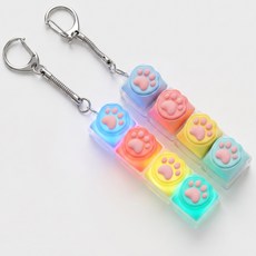 키캡 키링 클리커 귀여운 모양의 4구 딸깍이, 1개, C 4구 불빛 키캡 1개, C 4구 불빛 키캡