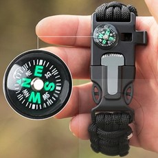 생활잇 등산 캠핑용 기능 팔찌 다용도칼, 검정색