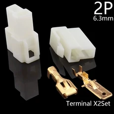 1세트 6.3mm 1/2/3/4/6/8P 자동차 남성 여성 전기 커넥터 케이블 터미널 플러그 키트 오토바이 Ebike 배선, 04 2P