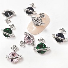 큐빅 우주행성 네일스톤 2개입 5종택1, 실버, 1개, 우주행성(2개입)