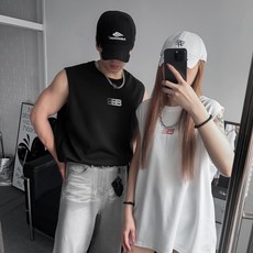 【20ss_select】韓國情侶無袖背心，挺版印花漸層設計，韓系運動風，展現時尚潮流