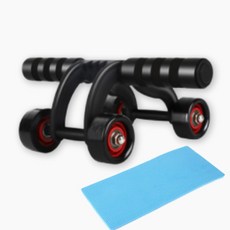 On The Track 靜音ab滑板腹肌運動器材 4輪滾輪核心運動力量器材室內輪子居家運動滑板+護膝墊, 黑色 Ab 拖鞋