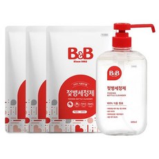 비앤비 젖병세정제 액상형 리필 500ml x3팩+용기 600ml x1개