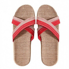 시원한 여름 린넨 크로스 슬리퍼