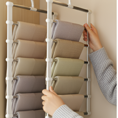 진수앤영 공간절약 7단 접이식 치마 바지걸이, 화이트, 1개