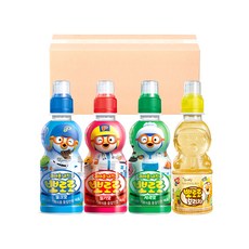 팔도 뽀로로 음료수 235ml 4종 혼합 24입 (밀크6 + 딸기6 + 사과6 + 보리차6), 24개
