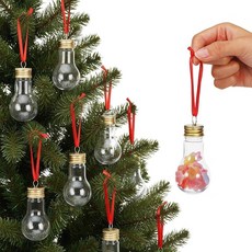 채울 수 있는 크리스마스 장식품 음료 공 25개 투명 플라스틱 미니 안경 전구 병 장식 트리 휴일 파티 공예 벽걸이 295184, 채울 수 있는 크리스마스 장식품 음료 공 25개, 투명