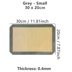 커팅매트 오븐용 실리콘 베이킹 매트 얇은 0.4mm 재사용 가능한 논스틱 내열성 제빵기 시트 쿠키용 라이너 도구 1PC, [06] 0.4mm Grey 30x20cm