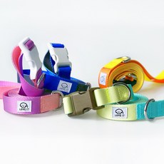 댕스러빗 콤보리쉬 강아지 목줄 리드줄 세트, 블루블랙, 1개