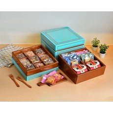 蛇來運轉雙喜雙層禮盒：雙層大禮盒、牛嘎餅、芝麻糖、花生酥、金箔堅果塔、巨大版雪Q餅，多種口味一次滿足，送禮自用皆宜。, 1個