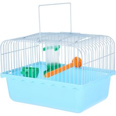 퍼치 푸드 박스와 물 디스펜서가 있는 여행용 토드마미 휴대용 새장 앵무새 러브버드용 소형 9.3X6.6X9.3인치, Blue