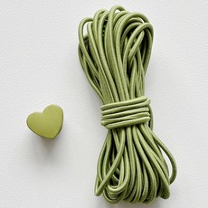 DIY 옷 소품 만들기 부자재 - 하트 스토퍼 + 스트링 5m 세트, 풀잎, 10개