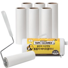 네이쳐리빙 클린비 사선컷팅 돌돌이 테이프클리너 본품 + 전용 리필 7p + 거치대 세트, 1세트