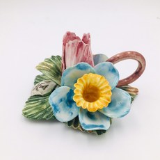 小老闆萬國商舖 義大利製 手工瓷花牙籤燭台 美觀方便 現貨, 1個