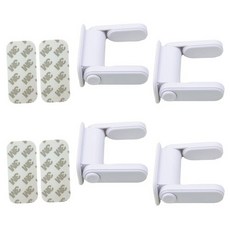 피유스 안전 문고리 잠금장치, 4개, 화이트