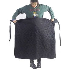 허리끈 겨울 누빔 치마 보온 랩스커트 패딩 롱 담요 앞치마, 블랙