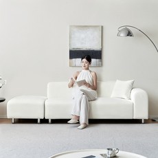 하이피러브 모던 아쿠아텍스 기능성 패브릭 3인용 소파 거실 신혼집 기사방문 무료설치, 소프트 아이보리(좌형)