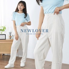 NEWLOVER 牛仔時尚 氣質百搭白色西裝褲 直筒褲 工作褲 161-9318