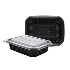 [일용상회]사각 찜용기 JH 20155 소 850ml 100세트 PP 검정, 100개, 1세트