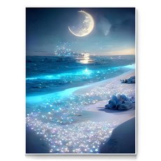 Daysoy 月光 DIY 鑽石畫 30 x 40 cm, 06 發光藍色, 1個