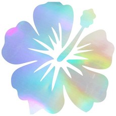 히비스커스 하와이 만화 (홀로그램) 투명 데칼 스티커 노트북 휴대폰 액세서리 헬멧 자동차 창문 머그 컵 문 벽 장식 ANDauto038372HOFBA