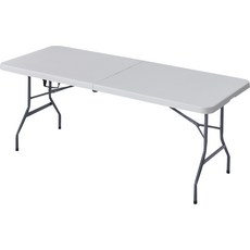 IKA 折疊桌，便攜家用露營桌，白色, 【180cm】手提摺疊桌:無升降