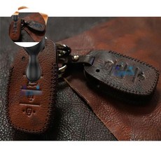 가죽키링 자동차 키케이스 키홀더 홀더 먼지 브러쉬 세트, 기아6버튼다크