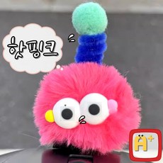 알탱고 귀여운 [댕기먼지] 인형 헬멧 부착형 레포츠용 선물용, 핫핑크