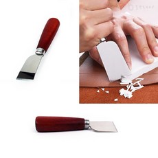 올짱 가죽공예 커팅 나이프 스테인리스 수공구 나무손잡이 절단도구 공예용커터기, 1개