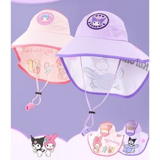 [지우프랜즈] 산리오 여름 수영 물놀이 비치 큰 챙 호루라기 모자 플랩햇