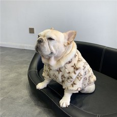 i豆寵物生活館 超值買一送一 巴哥法鬥衣服秋冬加絨加厚棉衣豹紋柯基鬥牛犬衣服, 3015咖色【單件裝】,XL 推薦11.5-14.0公斤, 1個