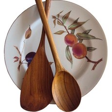 몽다름아 100% 핸드메이드 티크우드 멀티볶음주걱 뒤집개 서빙스푼, 1세트, 멀티볶음주걱+서빙스푼