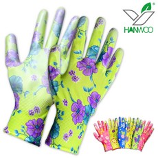 한우 꽃 PU코팅장갑 원예 가드닝 제조 정밀 포장 다목적 작업용, 랜덤 발송, 10세트