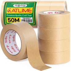아뜰라임 크라프트 찢어쓰는 종이 포장 박스 테이프 44mm x 50m, 5개