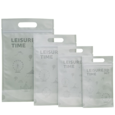 [심플 스탠딩 손잡이 지퍼백 4종] 간식 답례품 선물 포장용 반투명 디자인 30개/50개 (14*22cm 16*24cm 18*26cm 20*30cm), 50장