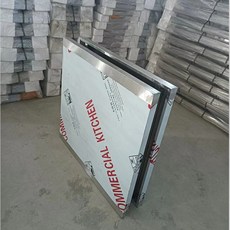 스테인리스 스틸 두꺼운 접이식 캠핑 야외용 바비큐 테이블 휴대용 상업용 다용도 직사각형 테이블, 120x50x55 두꺼운 접이식 테이블