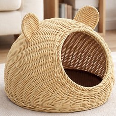 투유샵 라탄 고양이집 소형 반려묘은신처