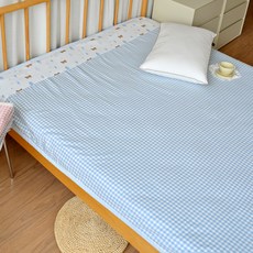 薴麻天絲涼席 母嬰級A類 1.5m 1.8m, 藍格小熊 - 雙面可用, 1個