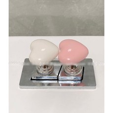 愛心形馬桶沖水按壓器, 白